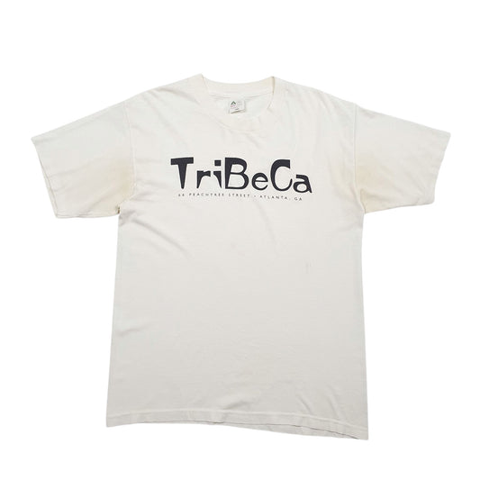 Mens White AAA Single Stitch Vintage 90s Short Sleeve T Shirt