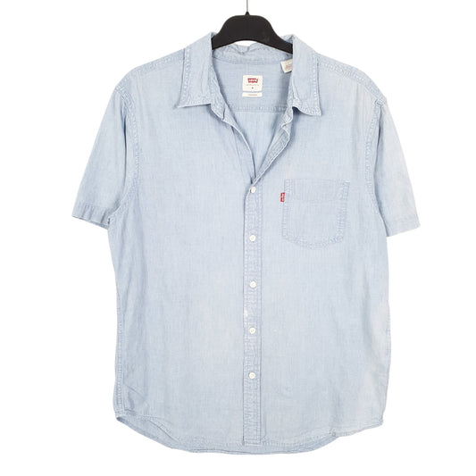 Mens Blue Levis Chambray Short Sleeve Shirt