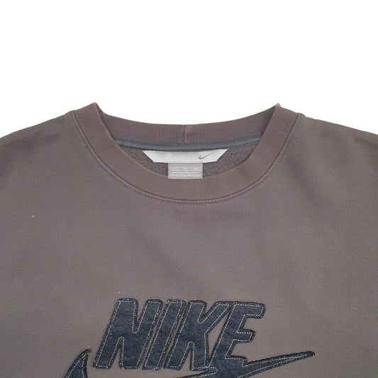Mens Grey Nike Spellout 2000's Crewneck Jumper