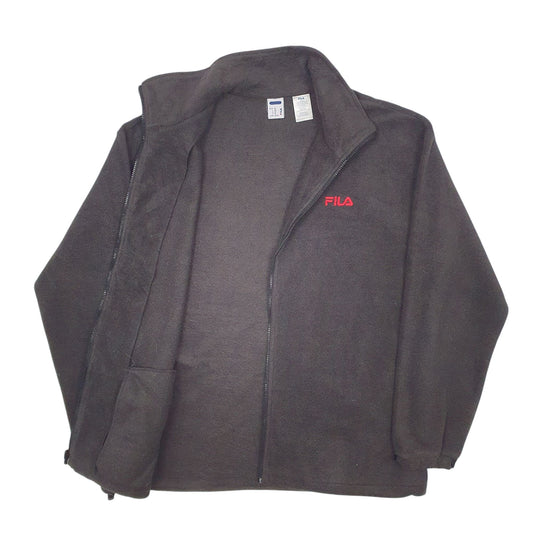 Mens Black Fila Full Zip Jumper