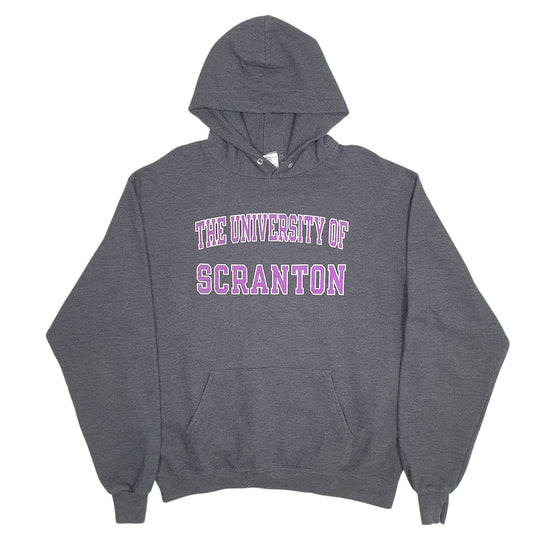Mens Grey Champion University of Scranton Spellout Hoodie Jumper