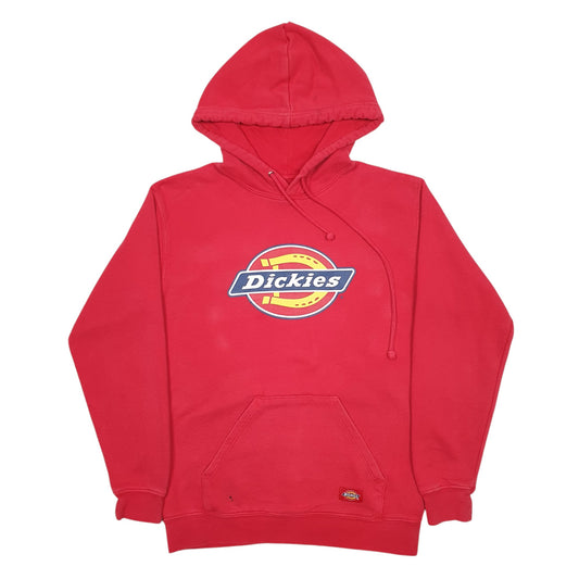 Mens Red Dickies Spellout Hoodie Jumper