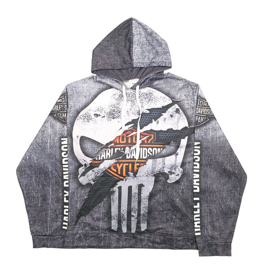 Mens Black Zootop Bear Harley Davidson Motorcycles Skull Hoodie Jumper