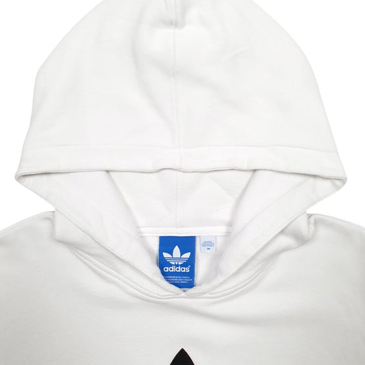 Mens White Adidas Spellout Hoodie Jumper