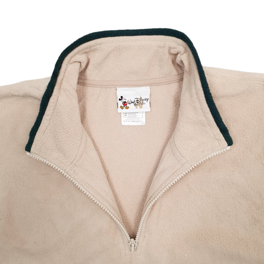 Mens Beige Disney Quarter Zip Jumper
