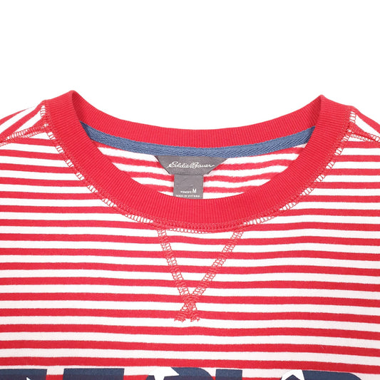 Womens Red Eddie Bauer USA Stars Stripes Crewneck Jumper