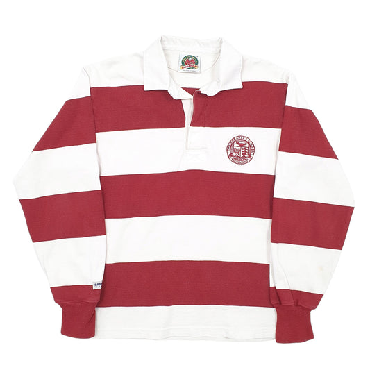 Mens White Barbarian Long Sleeve Polo Shirt