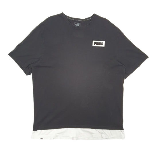 Mens Black Puma Spellout Short Sleeve T Shirt