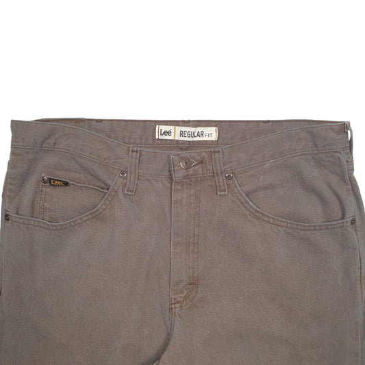 Mens Brown Lee Casual JeansW36 L30
