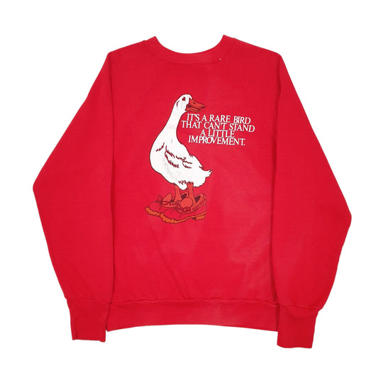 Womens Red Unbranded Vintage 90s Made In USA Crewneck Jumper