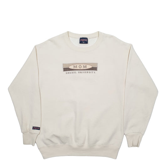 Mens Cream Jansport Mom Drexel University Spellout Crewneck Jumper