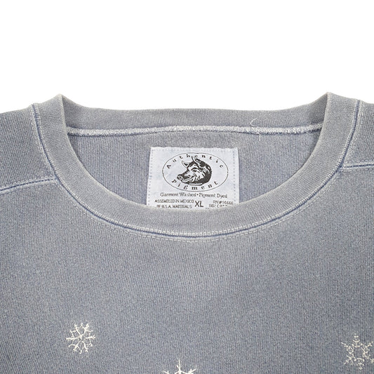 Womens Grey Authentic Pigment The Brrrs Snowman Family Festive Winter Christmas Vintage Crewneck Jumper