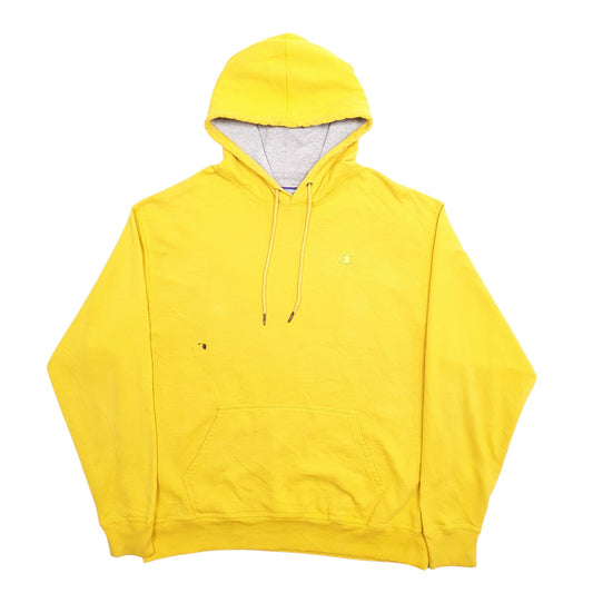 Mens Yellow Champion Hoodie Jumper