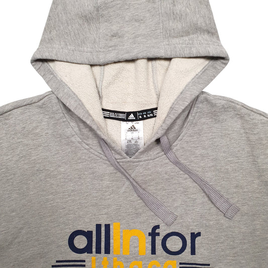 Mens Grey Adidas Spellout Hoodie Jumper
