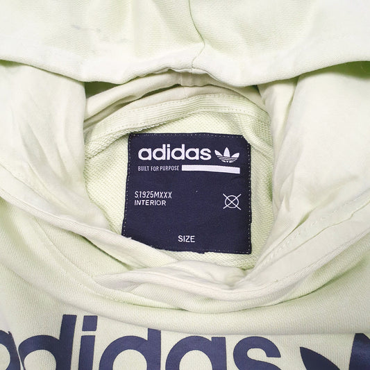 Mens Green Adidas Spellout Hoodie Jumper