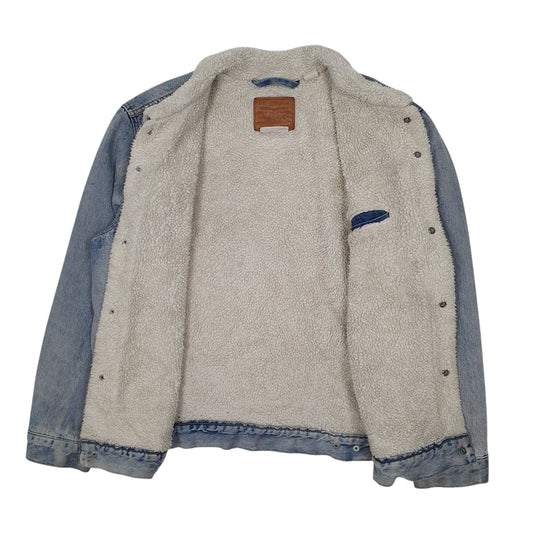 Mens Blue Levis Sherpa Lined Coat