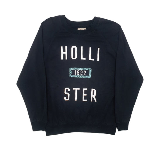 Mens Black Hollister Spellout Crewneck Jumper