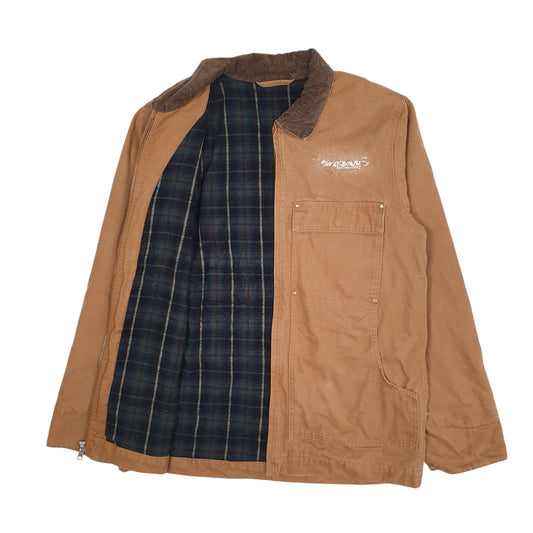 Mens Tan Cornerstone Chore Barn Blanket Lined Coat