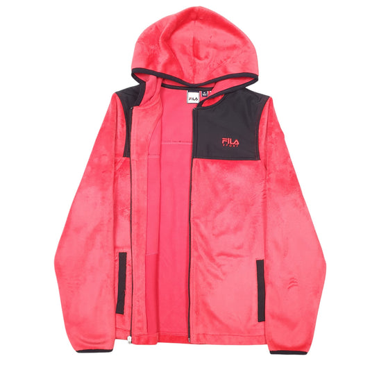 Womens Pink Fila Hoodie Sport Full Zip Jumper