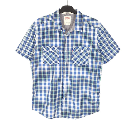 Mens Blue Levis Standard Classic Short Sleeve Shirt
