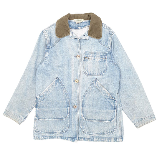 Womens Blue L.L.Bean Vintage Denim Barn Workwear Made In USA Coat
