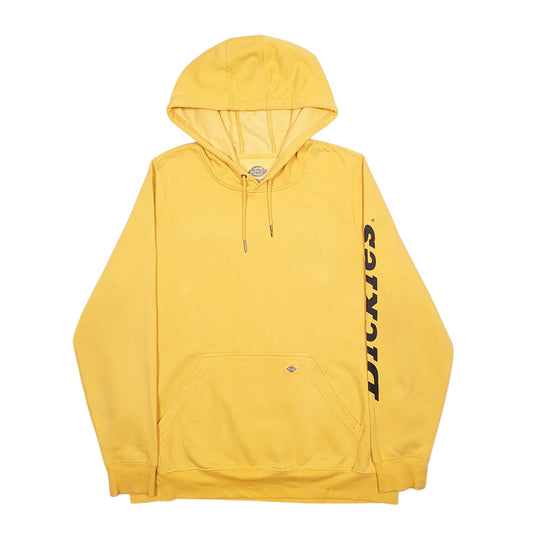 Mens Yellow Dickies Spellout Hoodie Jumper
