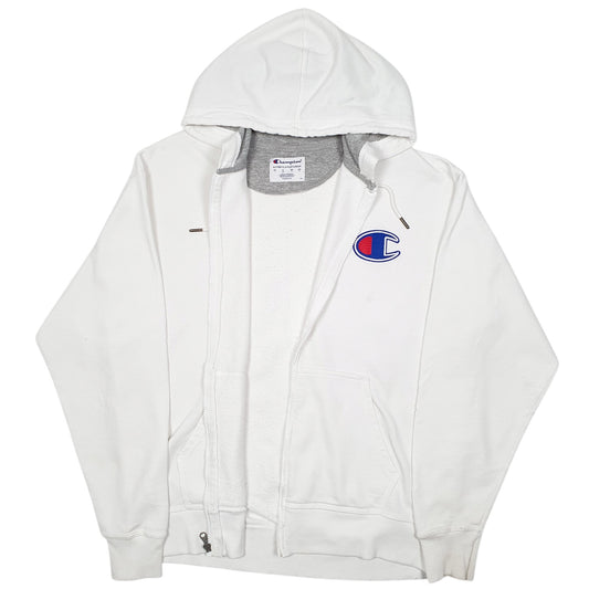 Mens White Champion Hoodie Full Zip Jumper