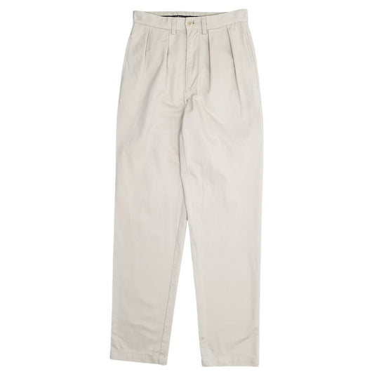 Mens Beige Polo Ralph Lauren Vintage 90s Pleated Chino Trousers