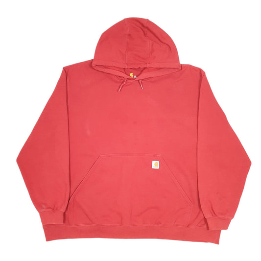 Mens Red Carhartt Workwear Hoodie Jumper