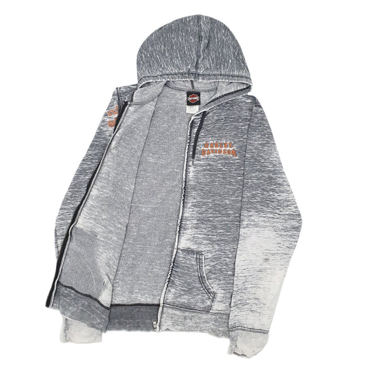 Mens Grey Harley Davidson Full Zip Jumper