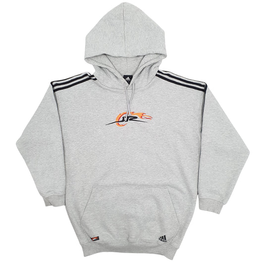 Mens Grey Adidas JR Hoodie Jumper