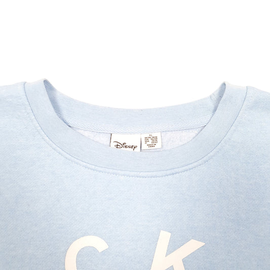 Womens Blue Disney Mickey Mouse Spellout Crewneck Jumper