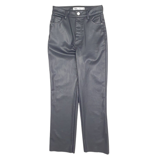 Womens Black Zara Leather Chino Trousers