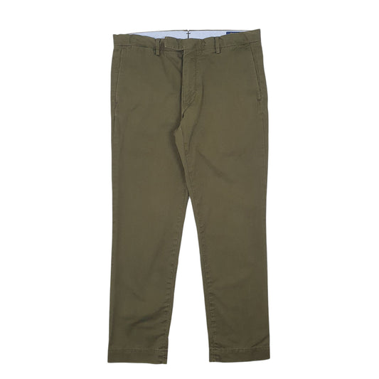 Mens Green Polo Ralph Lauren Stretch Slim Fit Chino Trousers