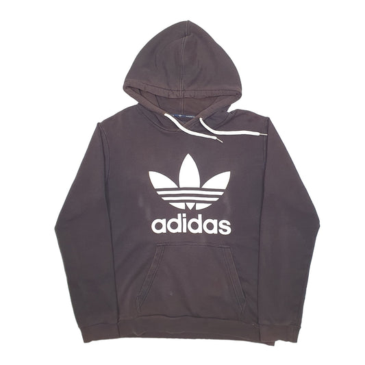 Mens Black Adidas Spellout Hoodie Jumper