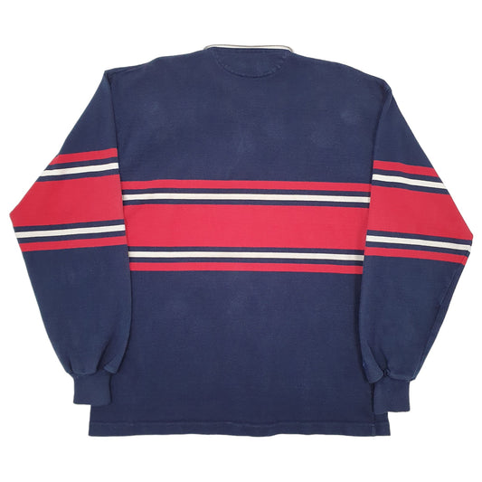 Mens Navy Barbarian Rugby Long Sleeve Polo Shirt