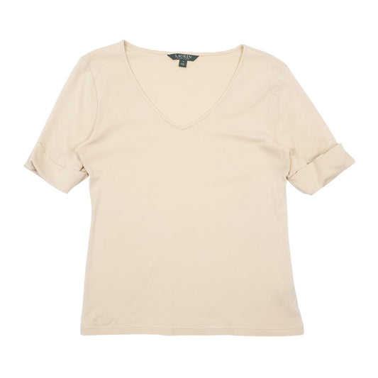 Womens Peach Lauren Ralph Lauren Blouse Short Sleeve T Shirt