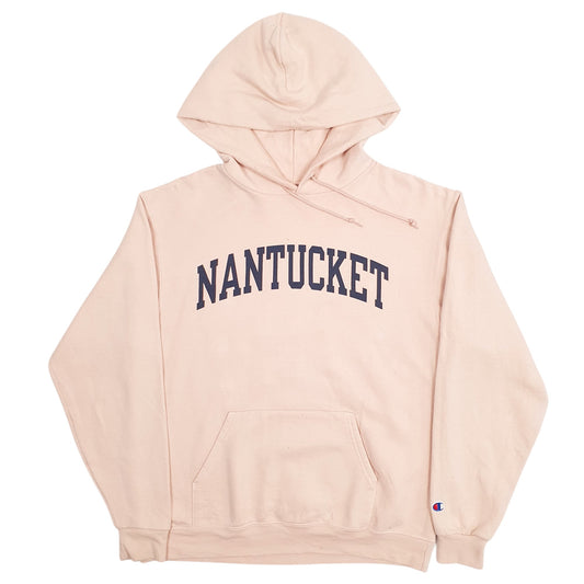 Mens Peach Champion Nantucket Spellout Hoodie Jumper