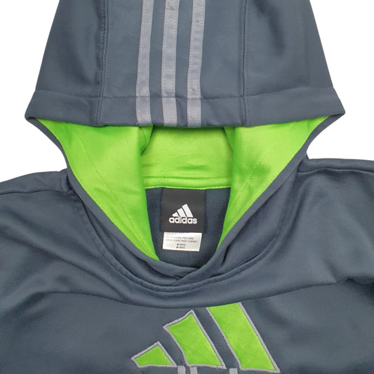 Mens Grey Adidas Spellout Hoodie Jumper