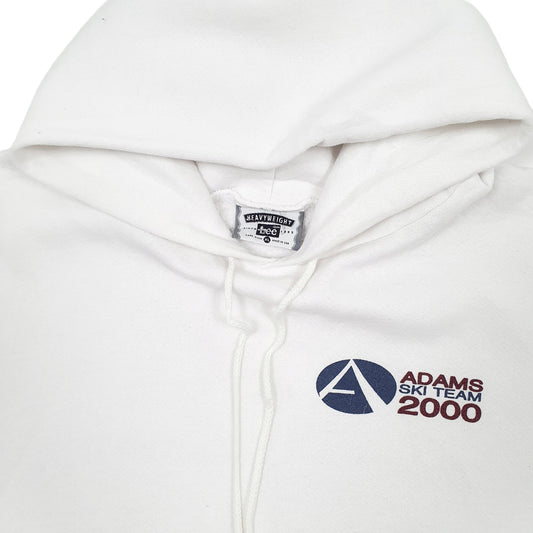 Mens White Lee Heavyweight Vintage 2000s Made In USA Ski Team Hoodie Jumper