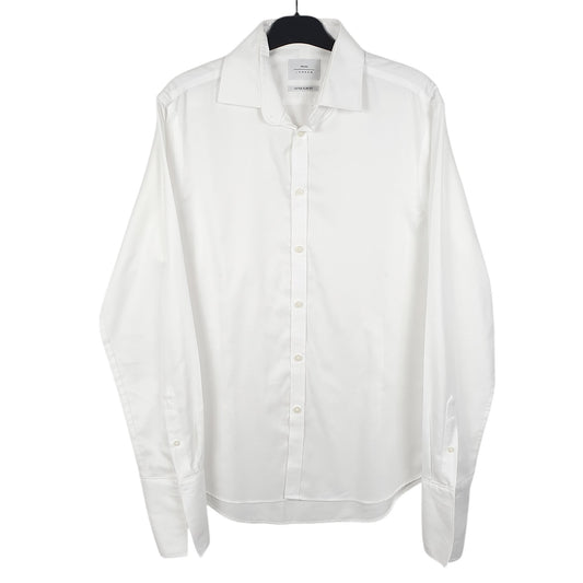 Mens White Moss London Long Sleeve Shirt