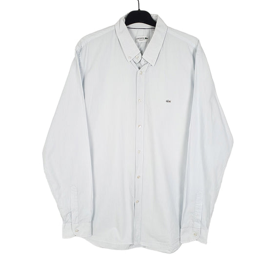 Mens White Lacoste Long Sleeve Shirt