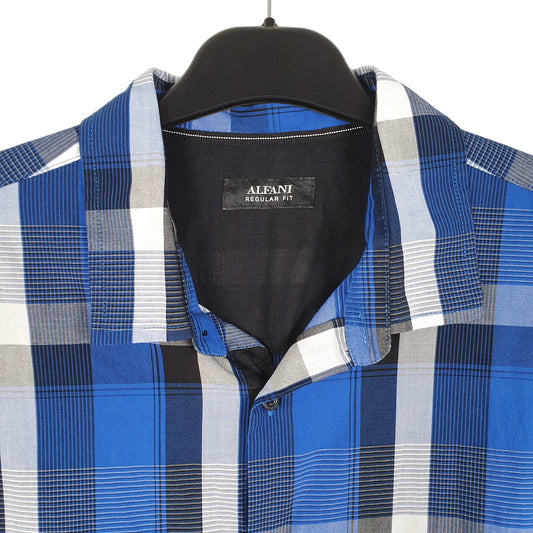 Mens Blue Alfani Long Sleeve Shirt