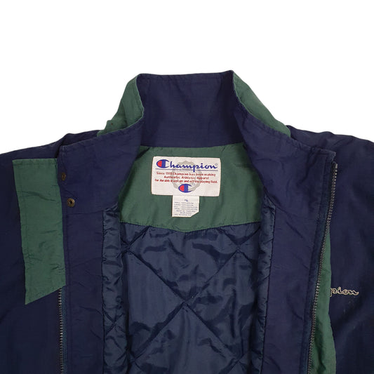 Mens Navy Champion Spellout Coat