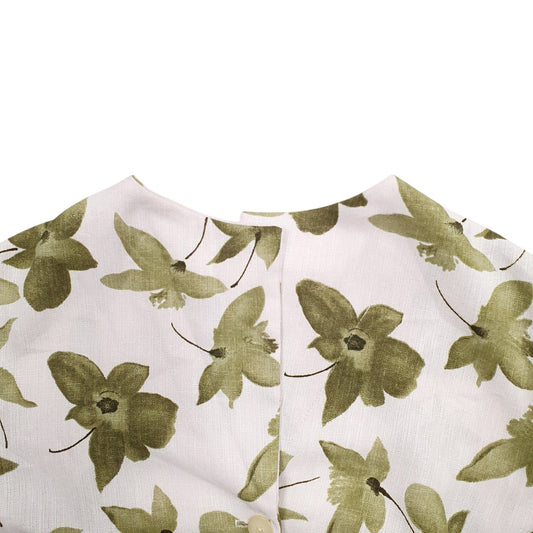 Womens Green Unbranded Floral Short Sleeve Shirt