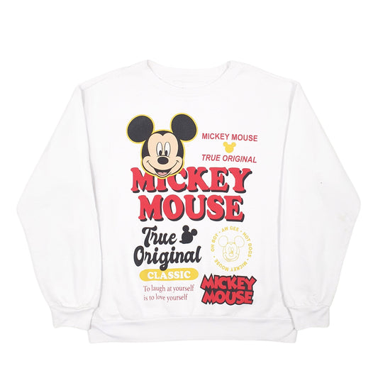 Mens White Disney Crewneck Jumper