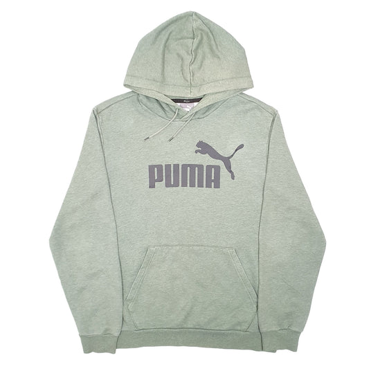 Mens Green Puma Hoodie Jumper