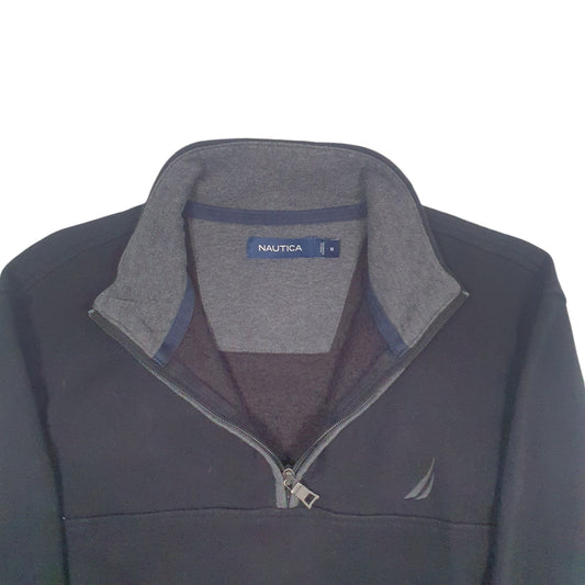 Mens Black Nautica Quarter Zip Jumper
