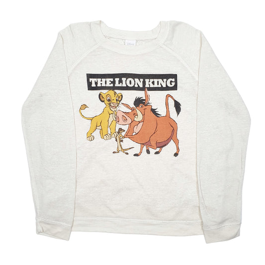 Womens Cream Disney Raglan Simba Poomba Timone Lion king Crewneck Jumper