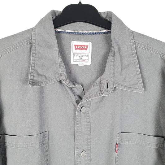 Mens Grey Levis Denim Jeans Overshirt Shacket Long Sleeve Shirt